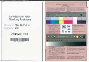 Entnazifizierung Paul Angewitz , geb. 18.04.1921 (Kaufmaennischer Angestellter)