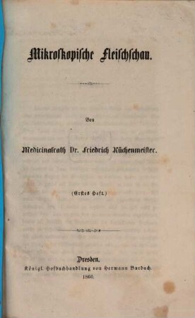 Mikroskopische Fleischschau, 1