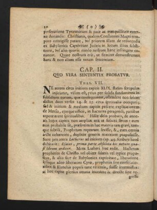 Cap. II. Quo Vera Sententia Probatur.