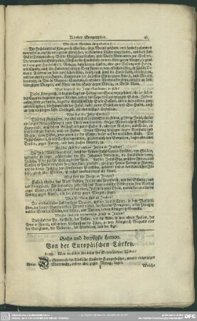 Sechs und dreysigste Lection. Von der Europäischen Türkey
