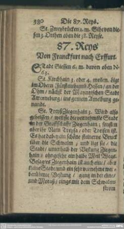 87. Reys. Von Franckfurt nach Erffurt