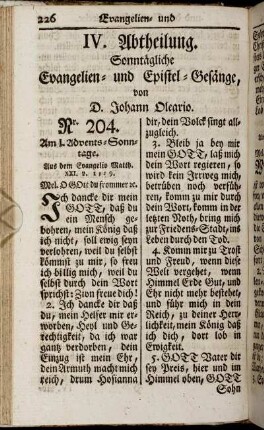 IV. Abtheilung. Sonntägliche Evangelien- und Epistel-Gesänge,[...]