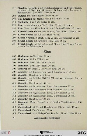 Zinn (Nr. 302-319)