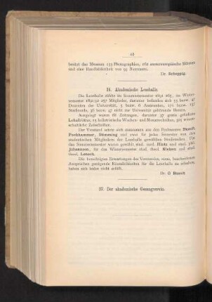 37. Der akademische Gesangverein.