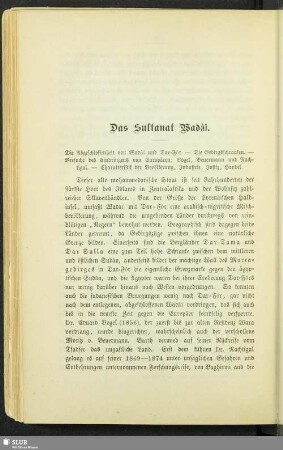 Das Sultanat Wadai