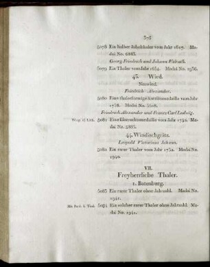 VII. Freyherrliche Thaler.