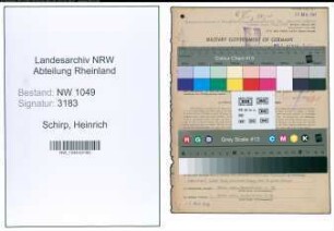 Entnazifizierung Heinrich Schirp , geb. 11.08.1893 (Moebeleinzelhaendler)