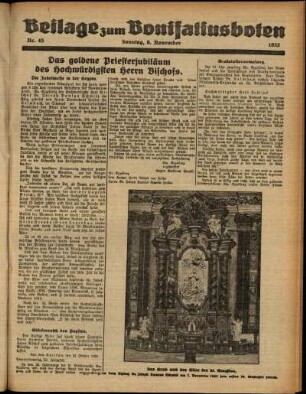 Zweite Ausgabe vom Sonntag, den 06. November 1932.