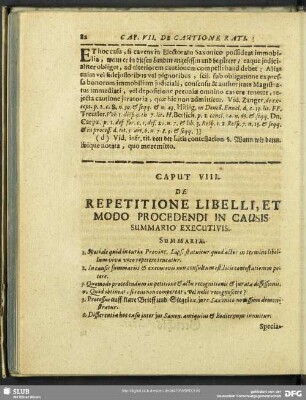 Caput VIII. De Repetitione Libelli, Et Modo Procedendi In Causis