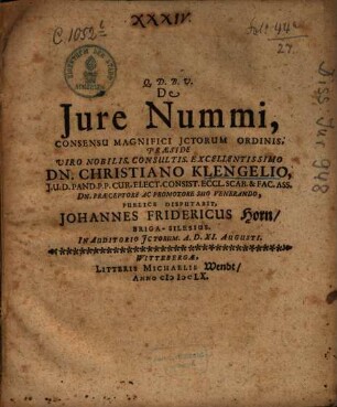 De Jure Nummi