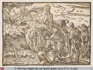 Der Heilige Philippus tauft den Äthiopier an einer Quelle.