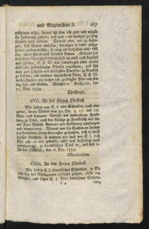 167-177, Briefe CVII-CXV