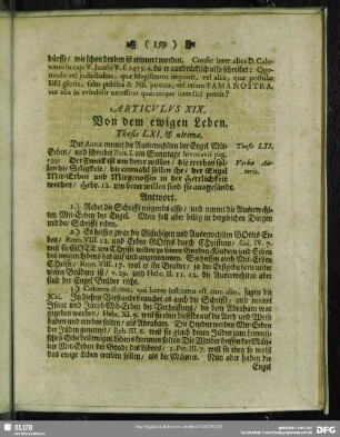 Articulus XIX. Von dem ewigen Leben