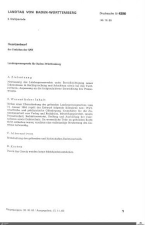 Gesetzentwurf der SPD für Landespressegesetz