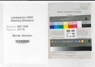 Entnazifizierung Hermann Berndt , geb. 07.06.1906 (Zollbeamter)