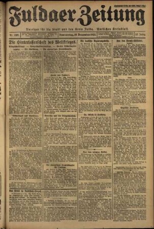Erste Ausgabe vom Donnerstag, den 10. Dezember 1925.
