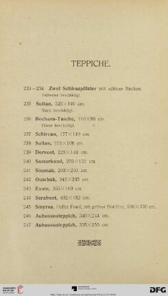Teppiche (Nr. 233-247)