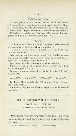 Sur la convergence des séries.