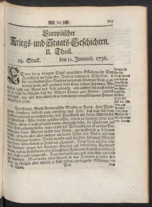 33. Stuck. den 12. Januarii. 1736.