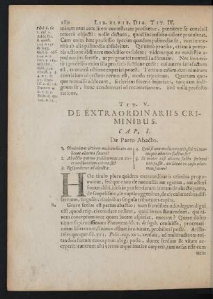 Tit. V. De Extraordnariis Criminibus.