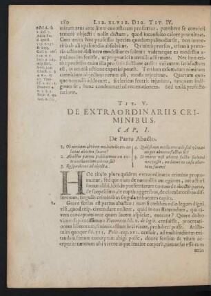 Tit. V. De Extraordnariis Criminibus.