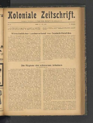 Wirtschaftlicher Landesverband von Deutsch-Ostafrika.