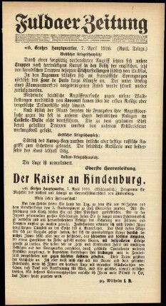 Ausgabe vom Freitag, den 07. April 1916.