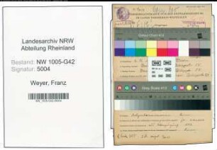 Entnazifizierung Franz Weyer , geb. 02.11.1880 ()