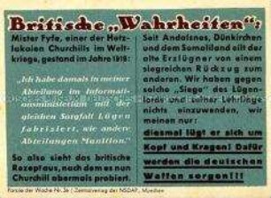 NS-Propagandazettel "Parole der Woche", Nr. 36, mit antibritischer Polemik