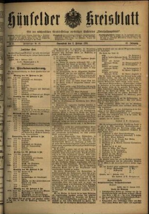 Ausgabe vom Samstag, den 02. Februar 1918.