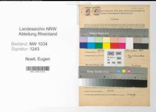 Entnazifizierung Eugen Noell , geb. 07.08.1872 (Oberstleutnant)
