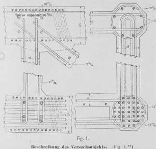 Armierter Betonträger von 20 Meter Spannweite, Schema : Technikgeschichte | Industrie und Technik | Beton (Betonbauten)