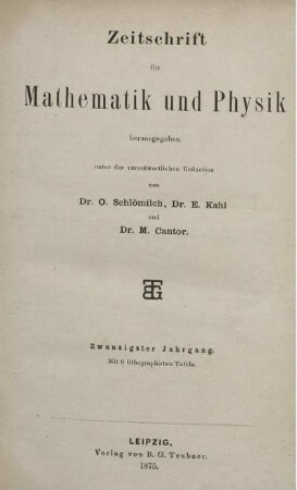 20: Zeitschrift für Mathematik und Physik