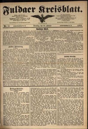 Ausgabe vom Dienstag, den 27. Januar 1903.