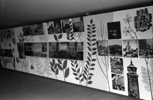 Stuttgart: Landesausstellung, Pavillon des Fremdenverkehrs, Wand mit Bilddarstellungen