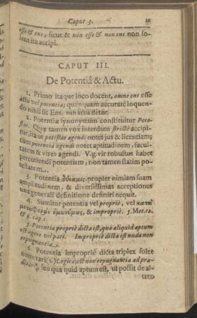 Caput III. De potentia & actu