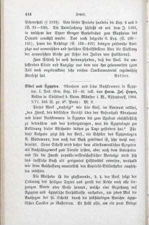 444-445 [Rezension] Heyes, Hermann J., Bibel und Ägypten