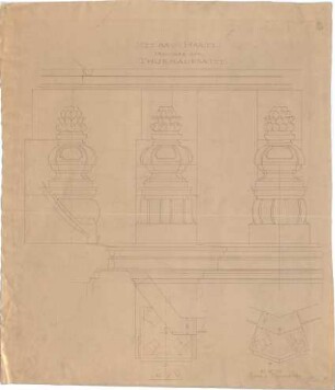Pfann, Paul; München, Prinzregentenstr. 20 / 22; Haus Hartl - Turmaufsätze (Grundrisse m. Schnitt, Ansichten)