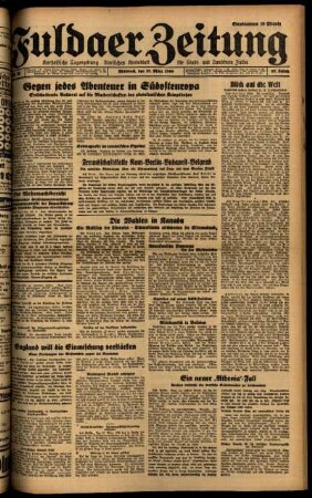 Ausgabe vom Mittwoch, den 27. März 1940.
