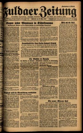 Ausgabe vom Mittwoch, den 27. März 1940.