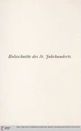 Holzschnitte des 16. Jahrhunderts