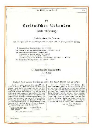 Der Berlinischen Urkunden vierte Abtheilung: nichtdatierte Urkunden