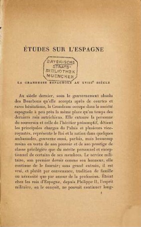 Études sur l'Espagne, 2