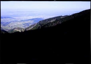 Schauinsland: Fernsicht ins Rheintal auf Freiburg und Kaiserstuhl