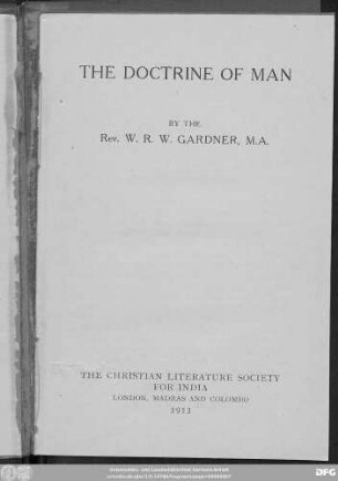 The doctrine of man