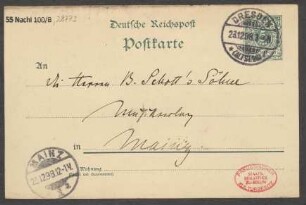 Brief an B. Schott's Söhne : 23.12.1898