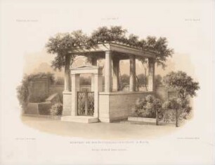 Grabstätte auf dem Dreifaltigkeits-Kirchhof, Berlin: Perspektivische Ansicht (aus: Architektonisches Skizzenbuch, H. 90/2, 1868)
