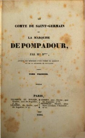 Le comte de Saint-Germain et la marquise de Pompadour, 1