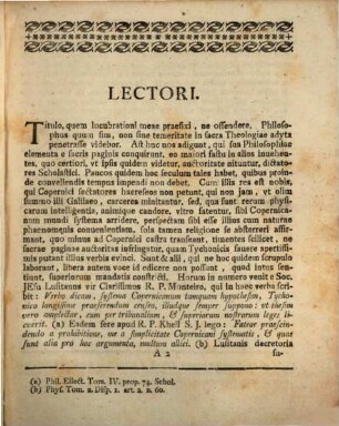 De Copernicano Mundi Systemate Dissertatio : Qua Illud Nequaquam Cum Sensu Sacrae Scribturae [!] Pugnare Asseritur. Accedunt Theses Ex Physica