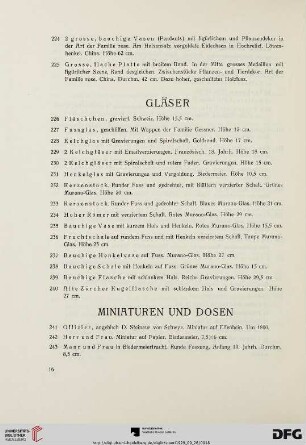 Gläser (Nr.226-240)
